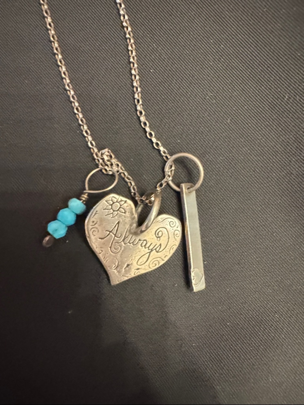 Sundance Silver 'Always' Heart Pendant Necklace - Picture 2 of 7